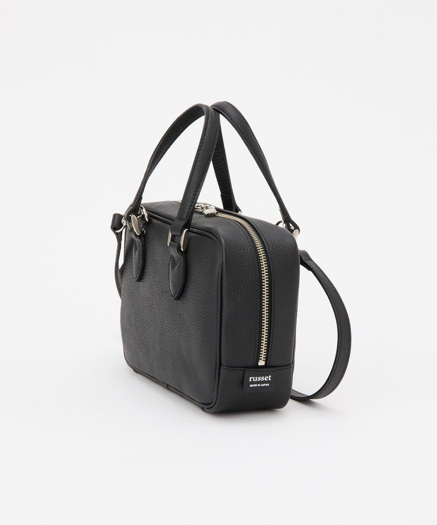 收縮皮革2WAY迷你波士頓包