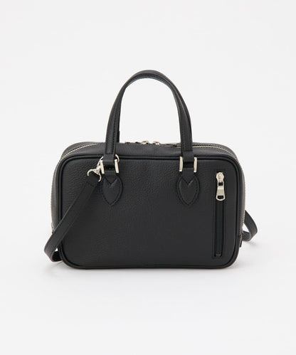 收縮皮革2WAY迷你波士頓包