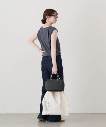 收縮皮革2WAY迷你波士頓包