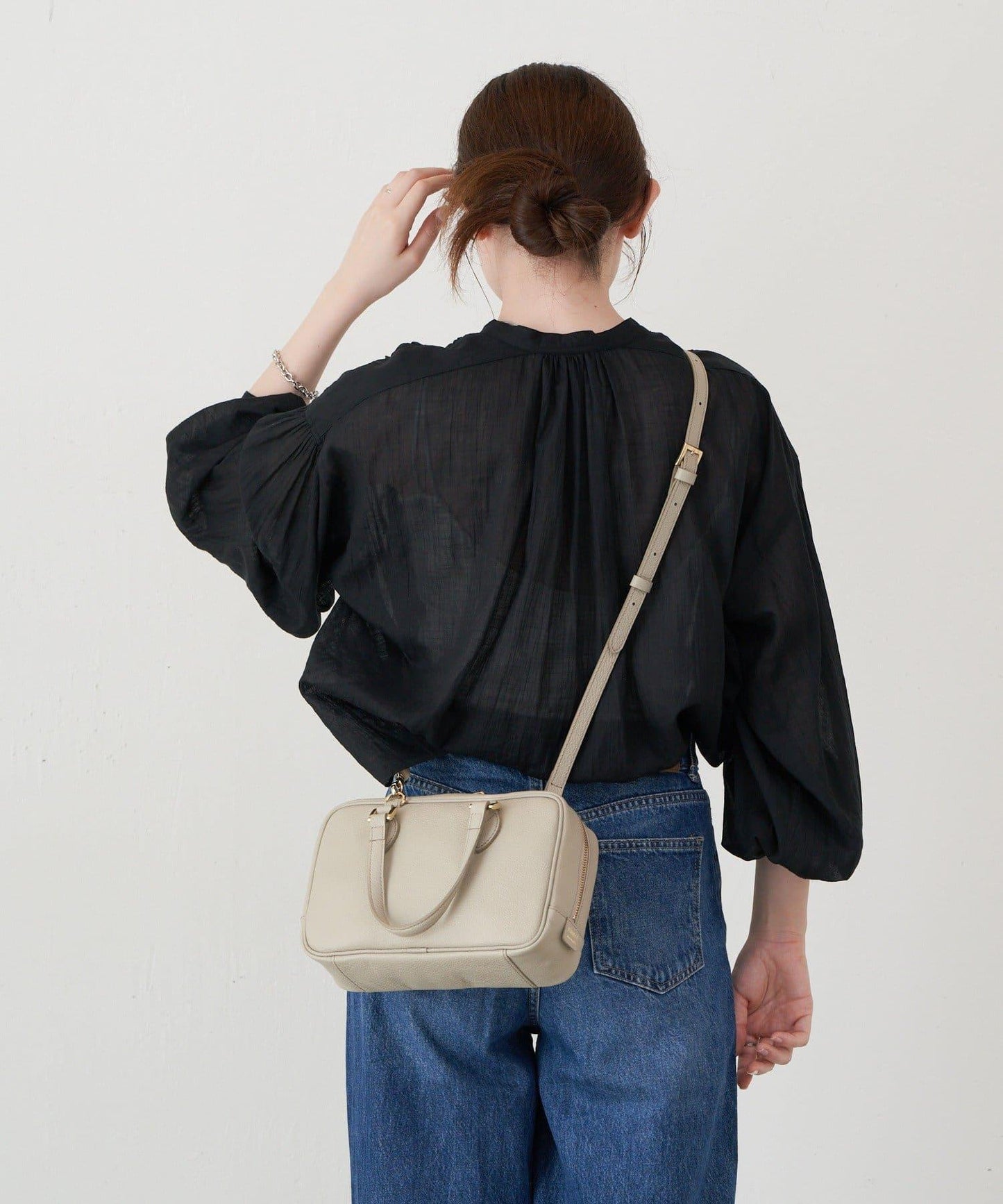 收縮皮革2WAY迷你波士頓包