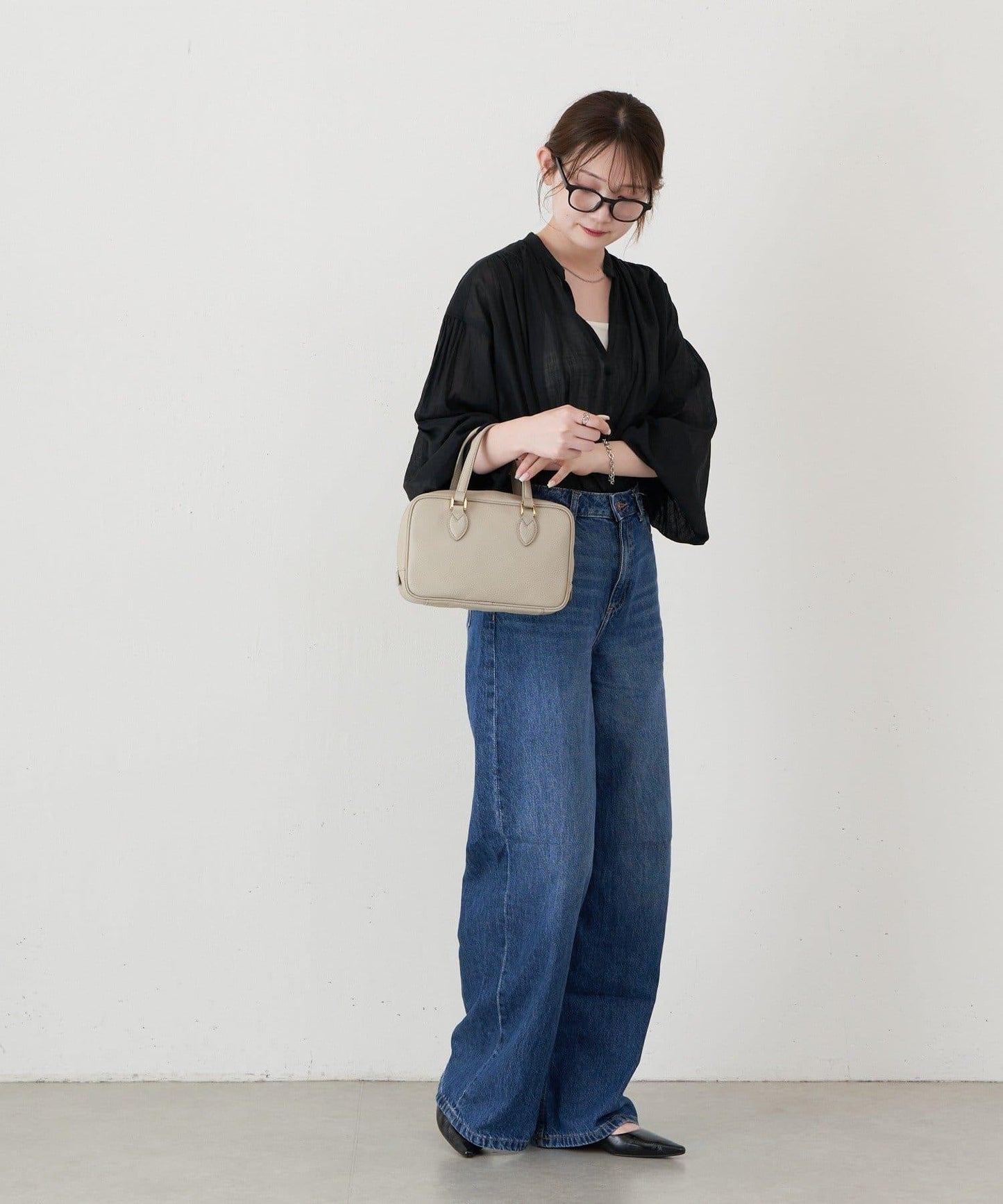 收縮皮革2WAY迷你波士頓包