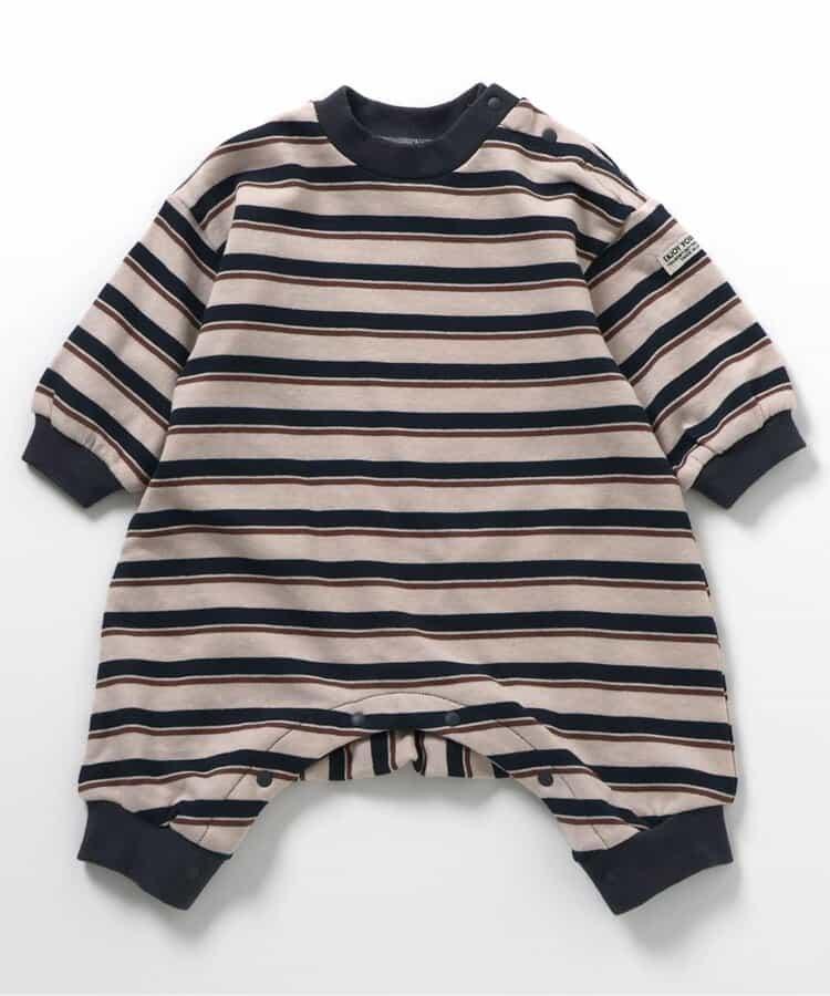 多色條紋工裝連身褲