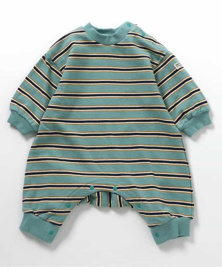 多色條紋工裝連身褲