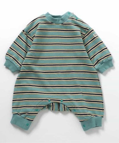 多色條紋工裝連身褲