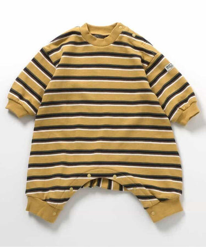 多色條紋工裝連身褲