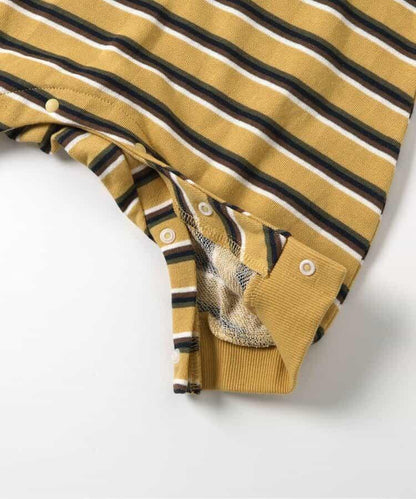 多色條紋工裝連身褲