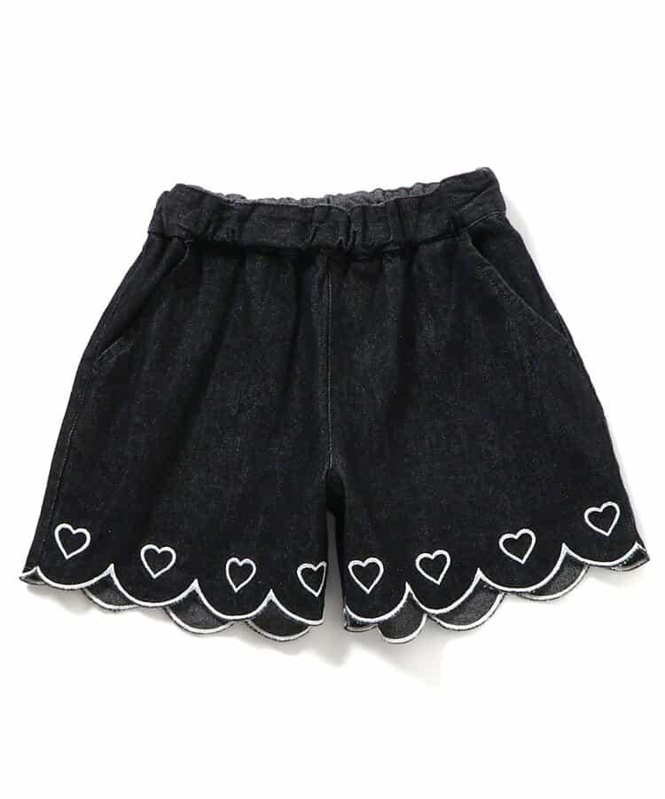 下襬扇邊刺繡短褲 短款