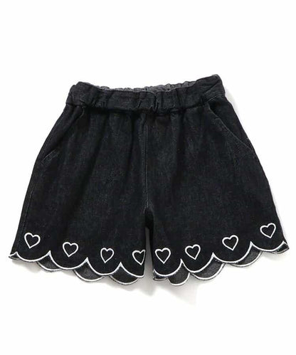下襬扇邊刺繡短褲 短款