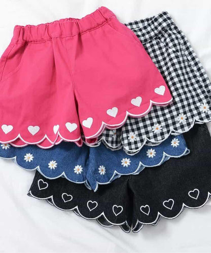 下襬扇邊刺繡短褲 短款