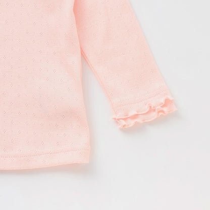 荷葉邊領口波浪邊長袖T恤