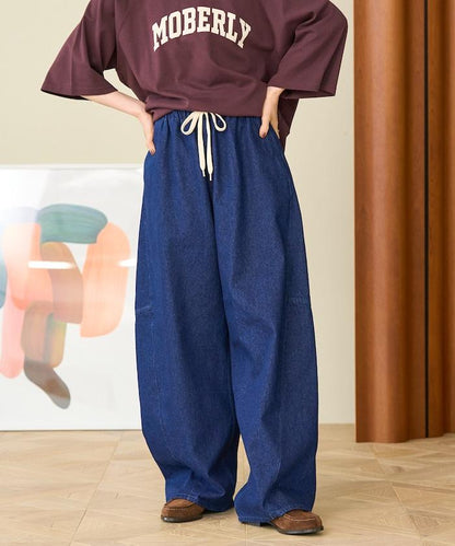 洗水處理 曲線寬鬆牛仔褲