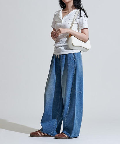 洗水處理 曲線寬鬆牛仔褲