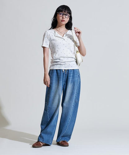 洗水處理 曲線寬鬆牛仔褲