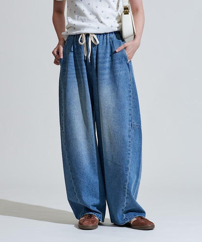 洗水處理 曲線寬鬆牛仔褲