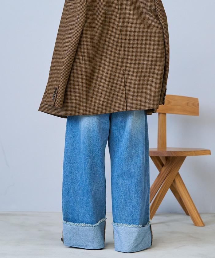 洗水處理 卷邊 休閒牛仔褲