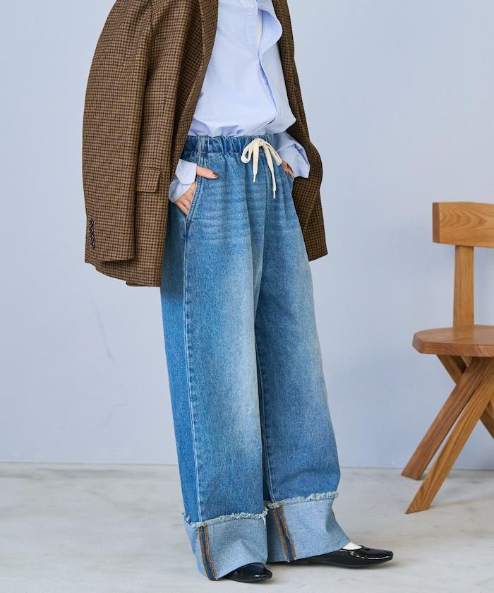 洗水處理 卷邊 休閒牛仔褲