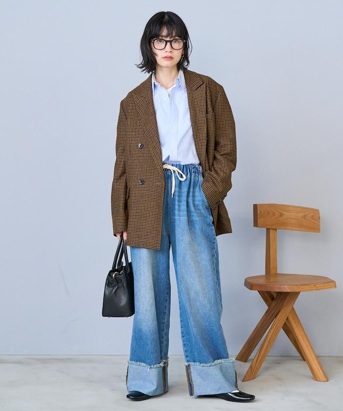 洗水處理 卷邊 休閒牛仔褲