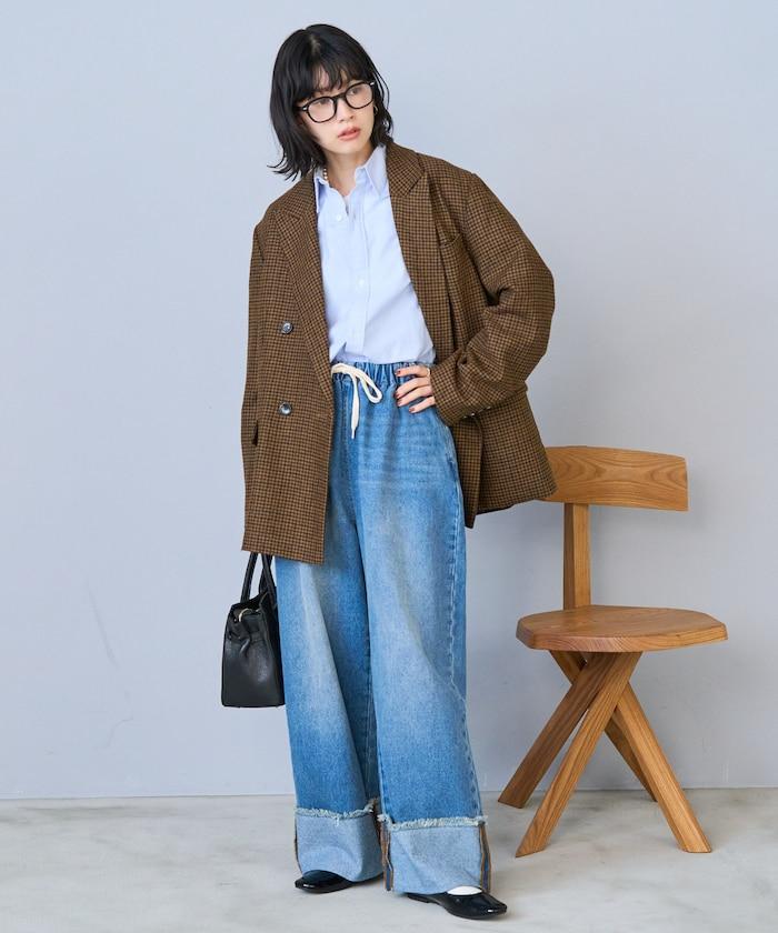 洗水處理 卷邊 休閒牛仔褲