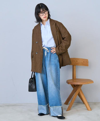 洗水處理 卷邊 休閒牛仔褲