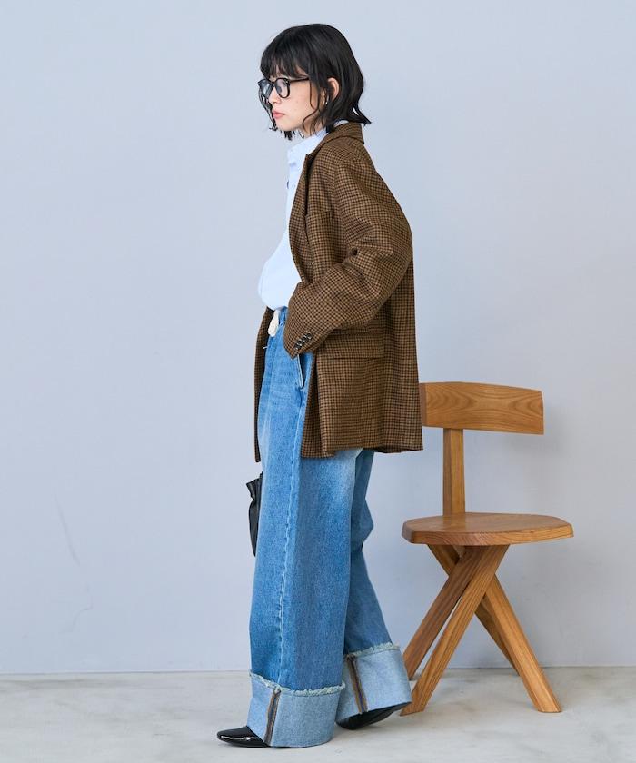 洗水處理 卷邊 休閒牛仔褲