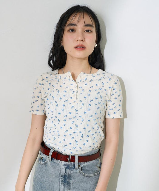 花紋 針孔 精梳 漢尼拔領T恤