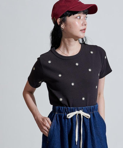 迷你雛菊刺繡T恤/肋T恤