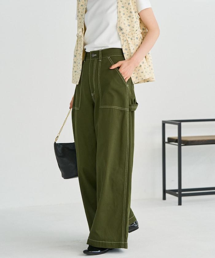 畫家寬鬆褲＜可搭配套裝＞