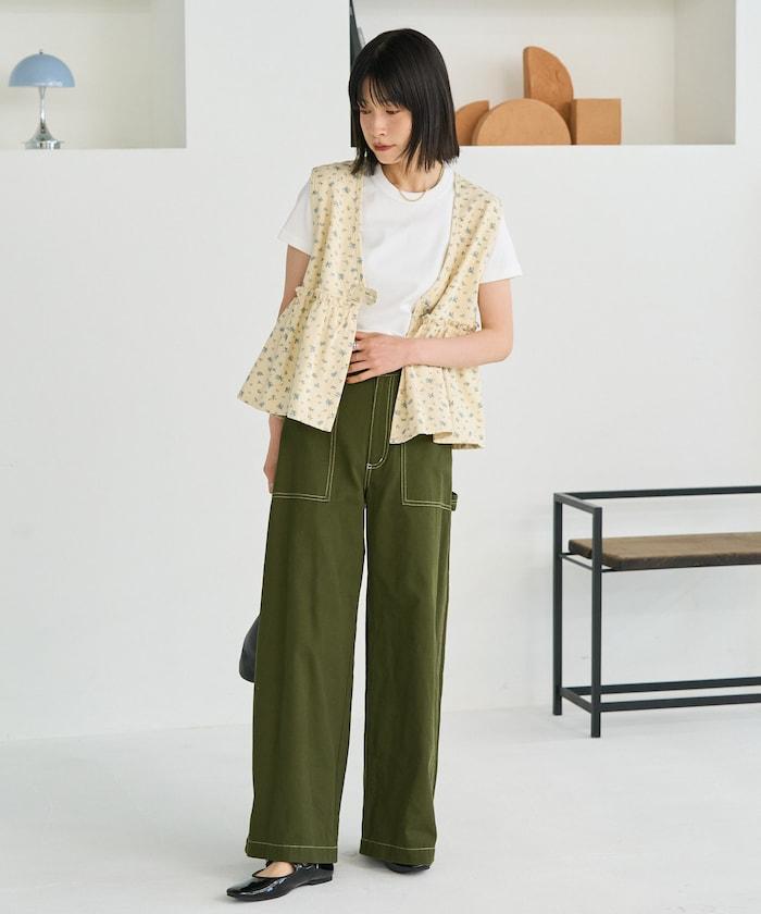 畫家寬鬆褲＜可搭配套裝＞