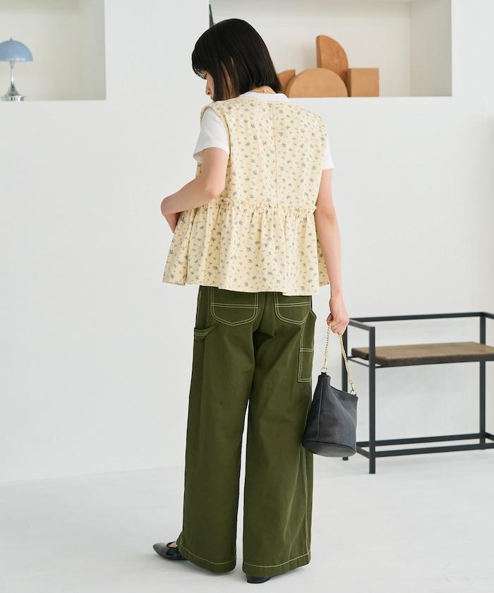 畫家寬鬆褲＜可搭配套裝＞