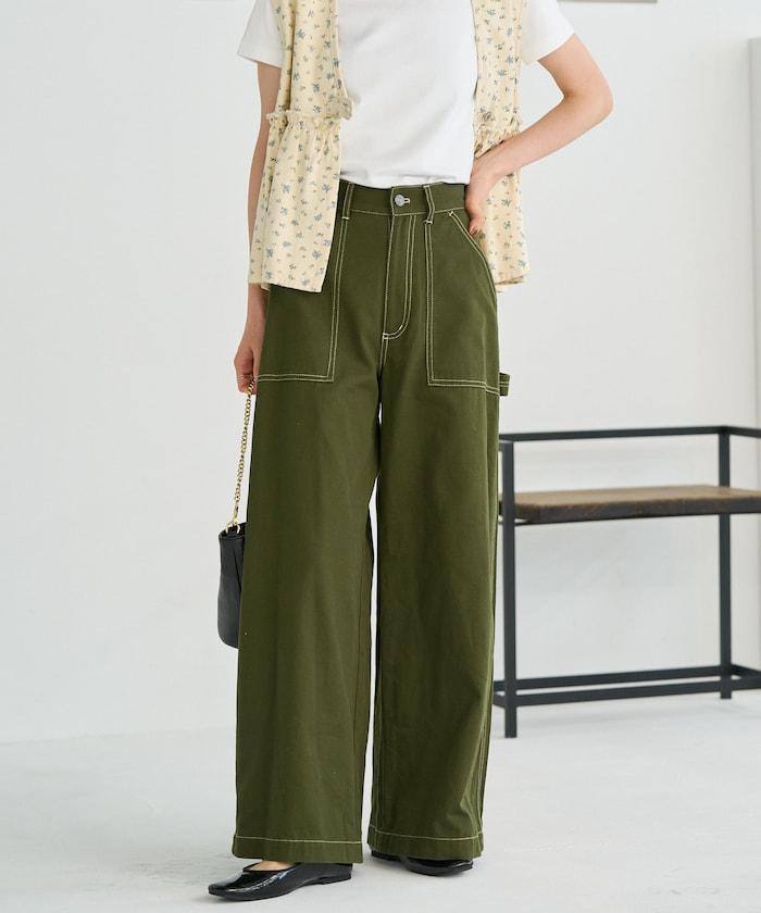 畫家寬鬆褲＜可搭配套裝＞