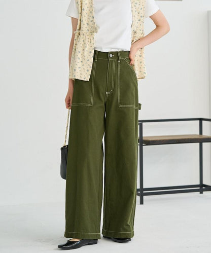 畫家寬鬆褲＜可搭配套裝＞