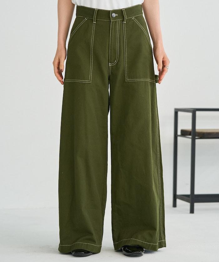 畫家寬鬆褲＜可搭配套裝＞