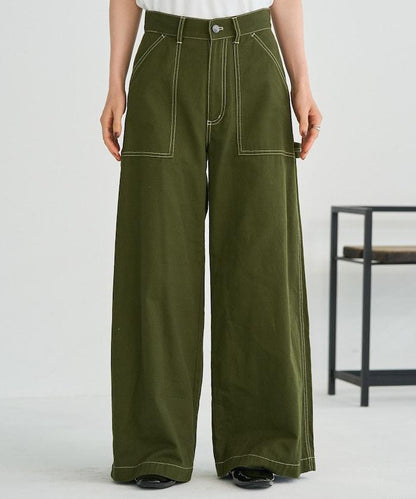 畫家寬鬆褲＜可搭配套裝＞