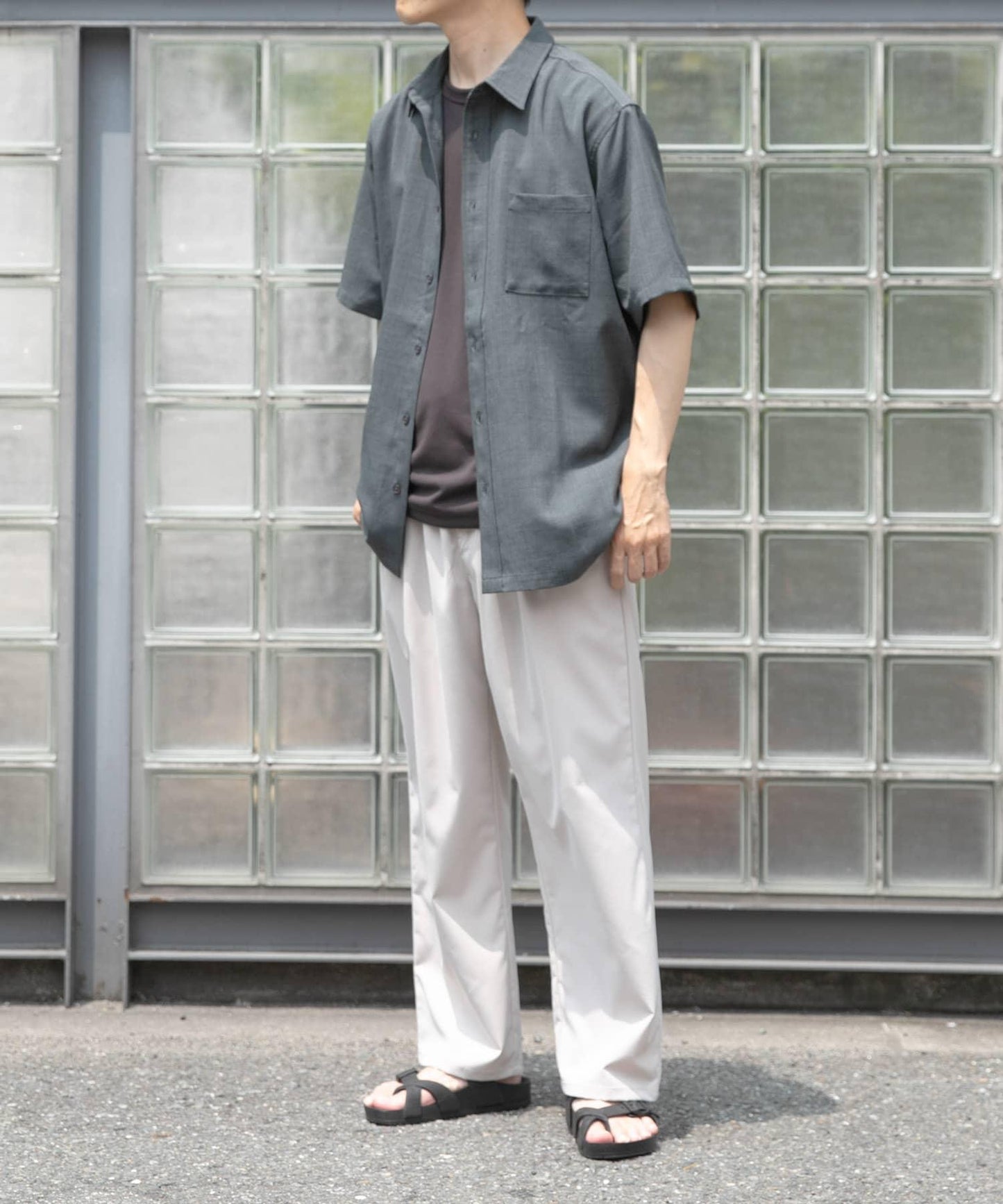 易護理/速幹/防紫外線 可搭配套裝 速幹亞麻感短袖襯衫