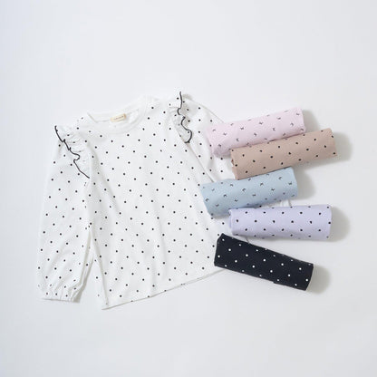 【軟棉】帶荷葉邊泡泡袖多款全印花T恤