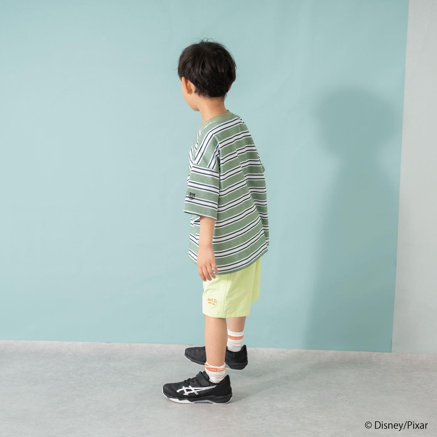 【怪獸電力公司】多色條紋寬鬆短袖T恤