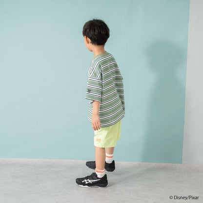 【怪獸電力公司】多色條紋寬鬆短袖T恤