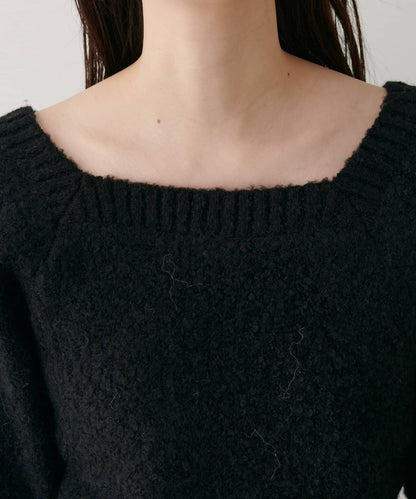 畦編提花博克雷方塊針織衫