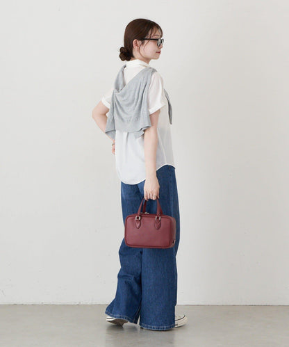 收縮皮革2WAY迷你波士頓包