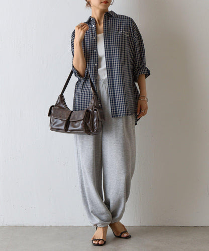 復古風合成皮革多口袋單肩包