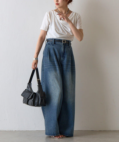 復古風合成皮革多口袋單肩包