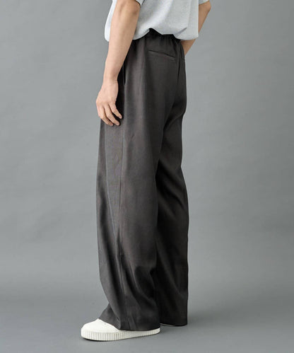 2褶寬鬆直筒西褲褲子