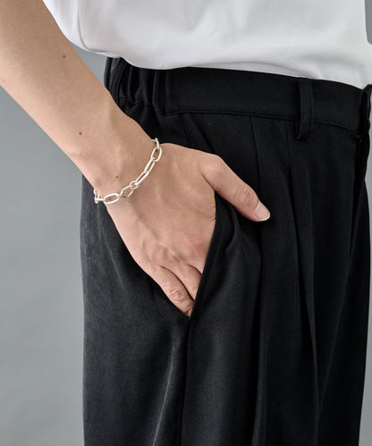 2褶寬鬆直筒西褲褲子