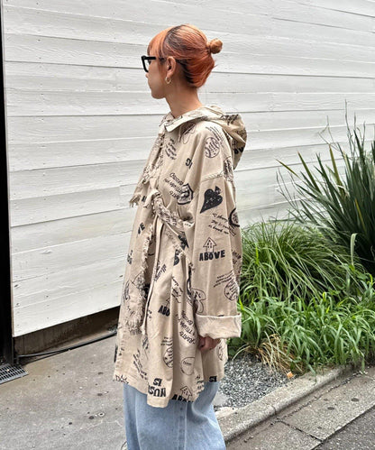 【SOUNDSGOOOOD】（套裝商品）繪畫睡眠連帽襯衫外套＆多功能裙