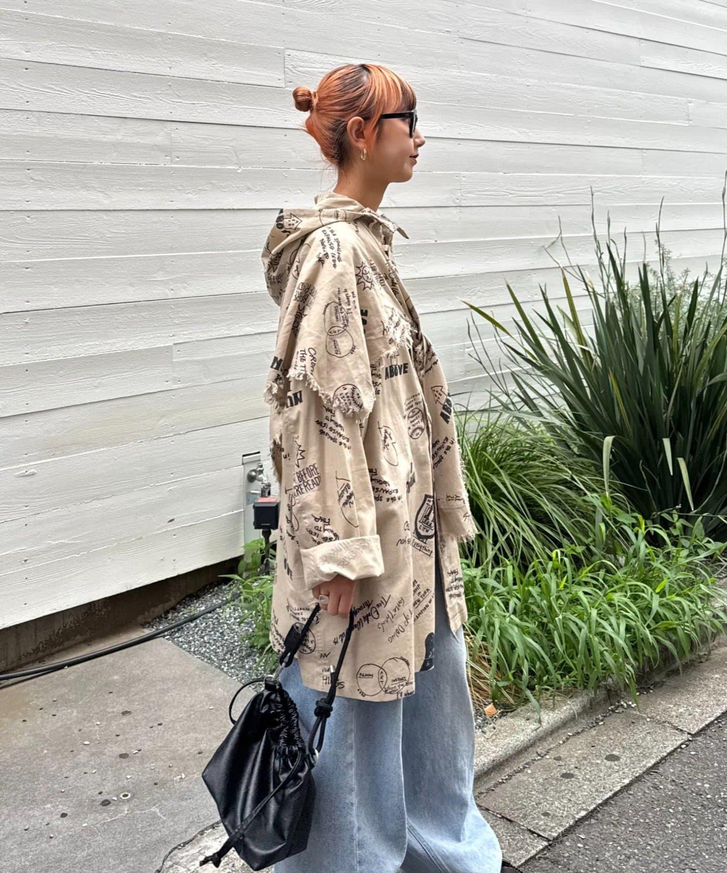 【SOUNDSGOOOOD】（套裝商品）繪畫睡眠連帽襯衫外套＆多功能裙