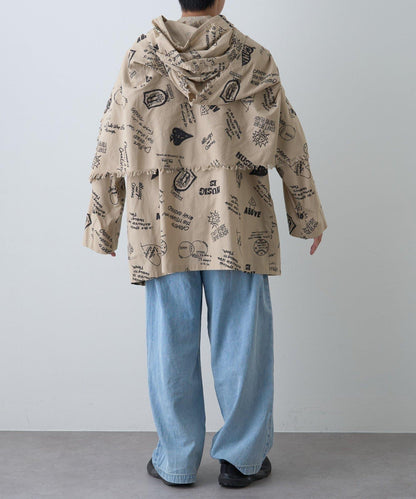 【SOUNDSGOOOOD】（套裝商品）繪畫睡眠連帽襯衫外套＆多功能裙