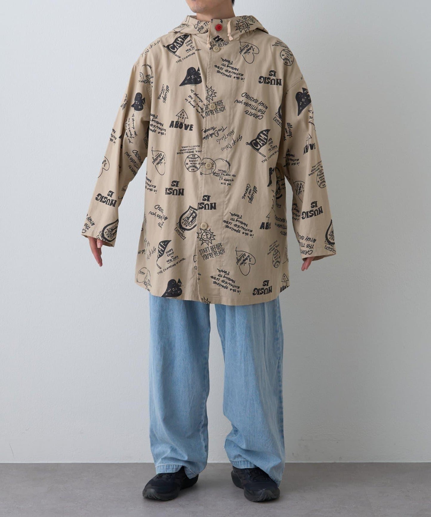 【SOUNDSGOOOOD】（套裝商品）繪畫睡眠連帽襯衫外套＆多功能裙