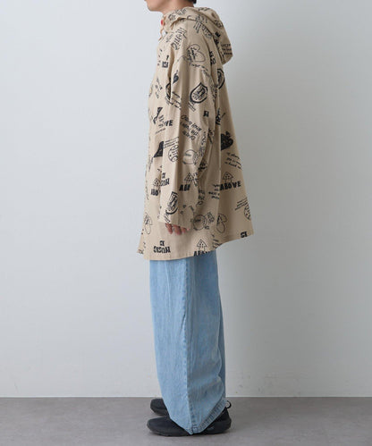 【SOUNDSGOOOOD】（套裝商品）繪畫睡眠連帽襯衫外套＆多功能裙