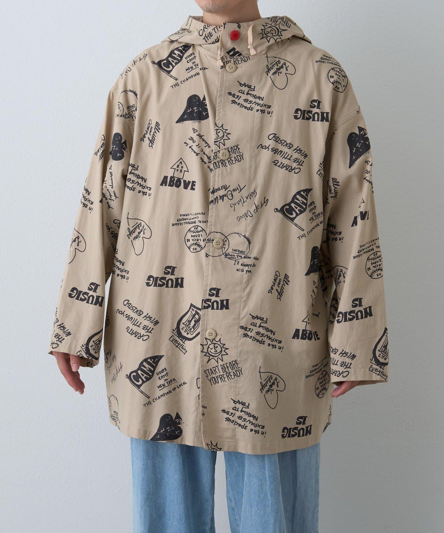 【SOUNDSGOOOOD】（套裝商品）繪畫睡眠連帽襯衫外套＆多功能裙