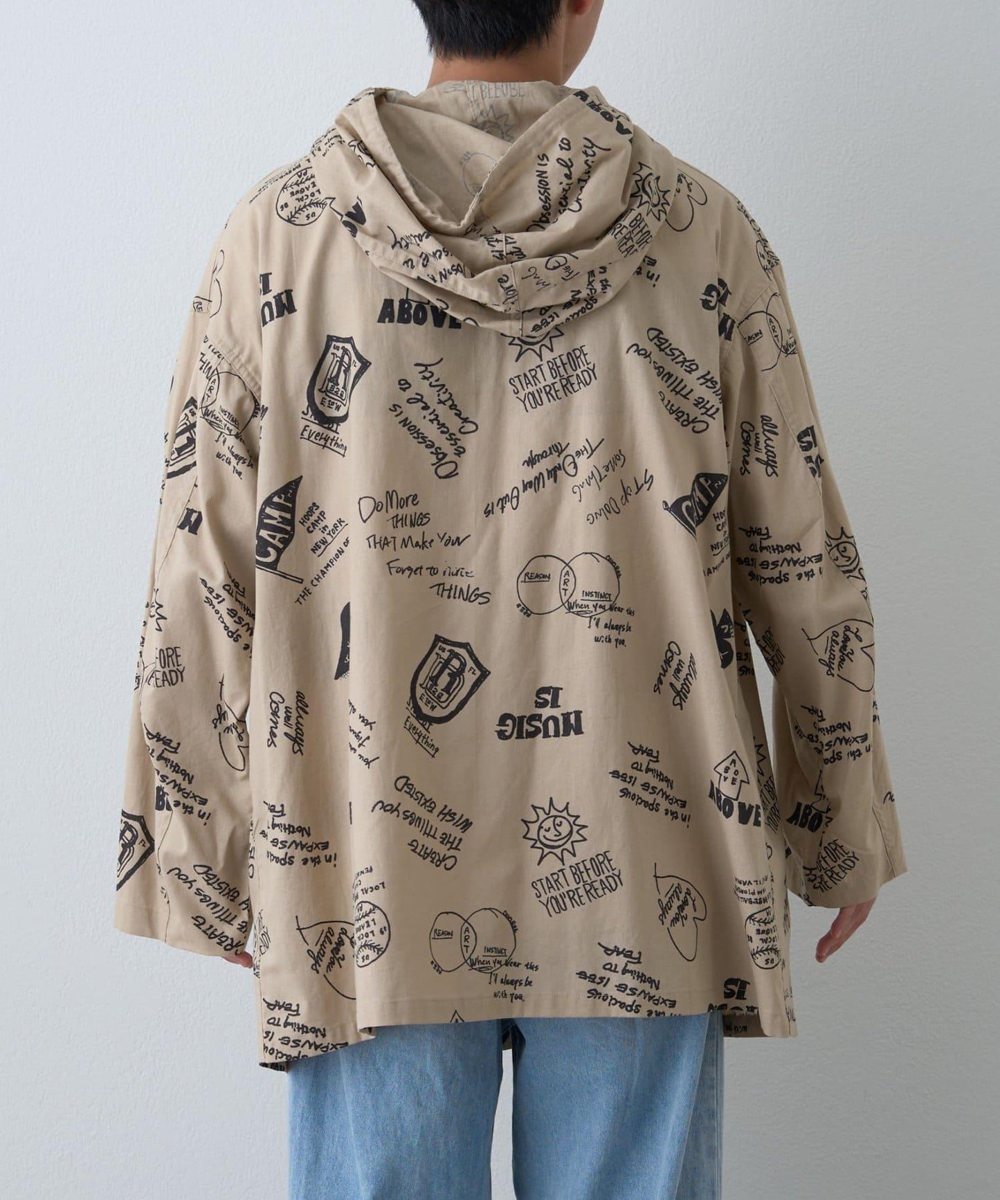 【SOUNDSGOOOOD】（套裝商品）繪畫睡眠連帽襯衫外套＆多功能裙